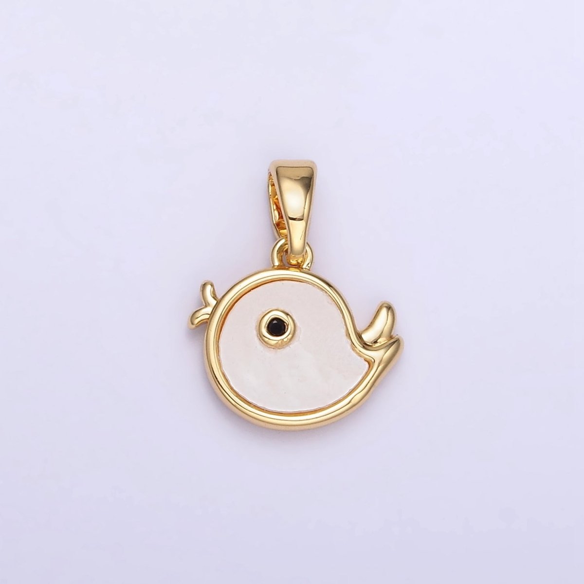 24K Gold Filled Mini Bird Shell Pearl Pendant | AA1327 - DLUXCA