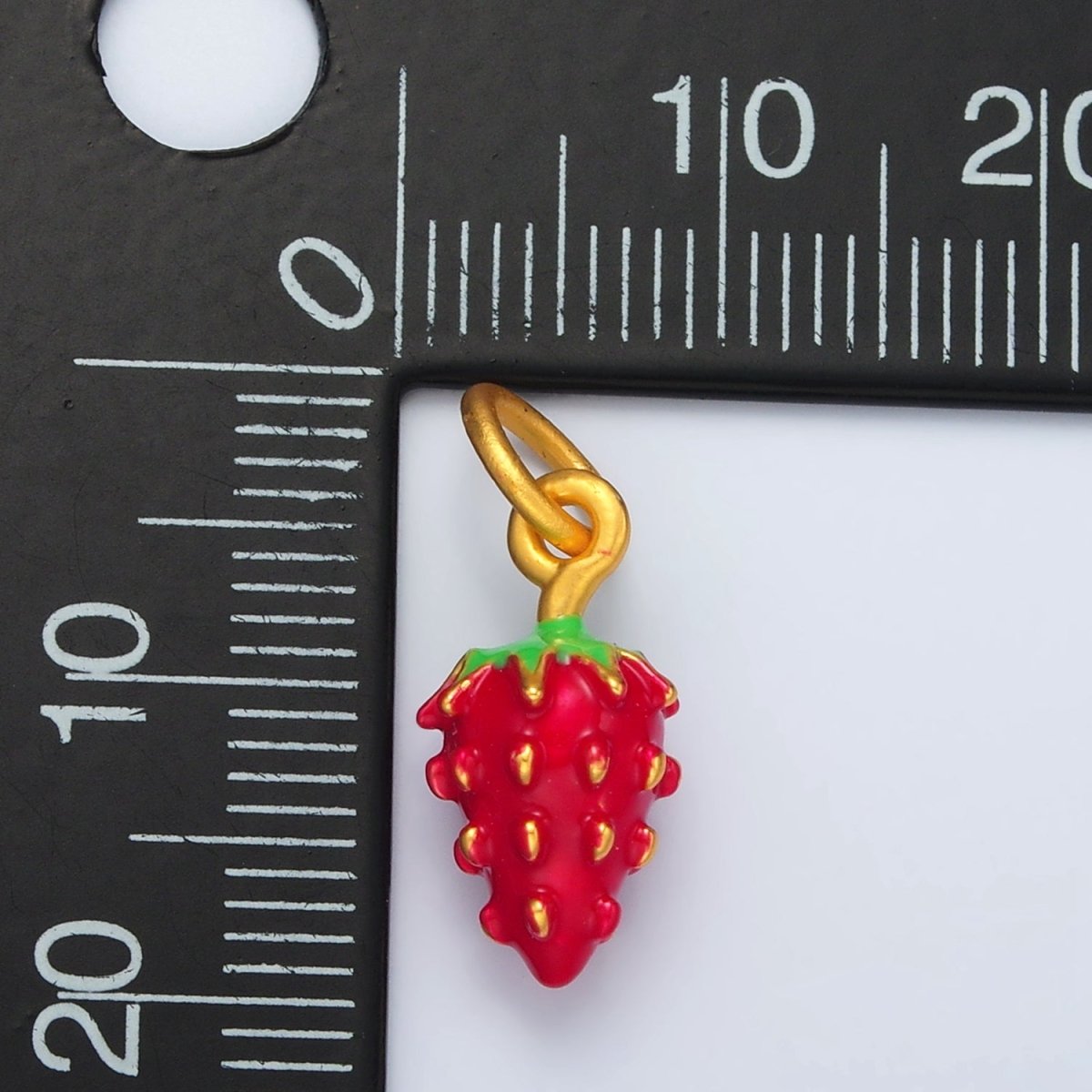 24K Gold Filled Mini Bumpy Textured Dragon Fruit Charm | M142 - DLUXCA