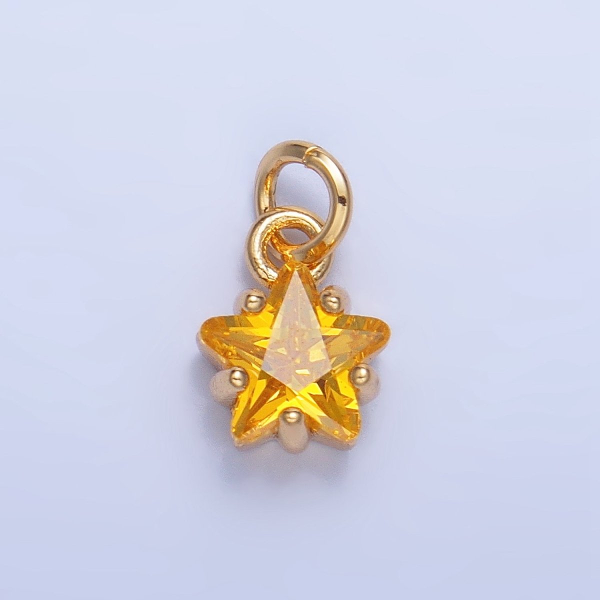 24K Gold Filled Mini Celestial Star CZ Charm in Gold & Silver | W028 - W039 - DLUXCA