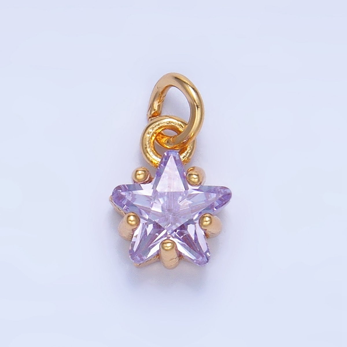 24K Gold Filled Mini Celestial Star CZ Charm in Gold & Silver | W028 - W039 - DLUXCA