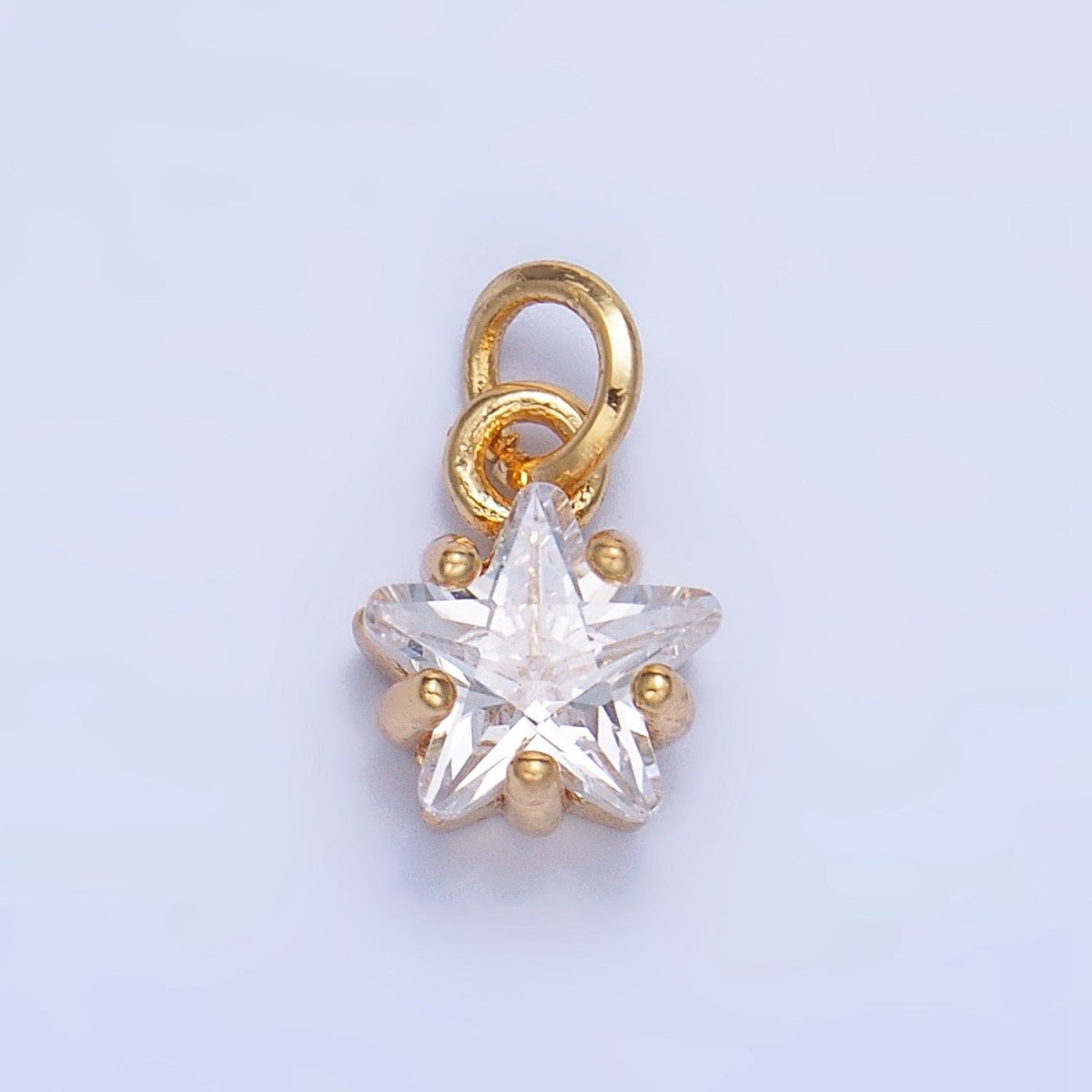 24K Gold Filled Mini Celestial Star CZ Charm in Gold & Silver | W028 - W039 - DLUXCA