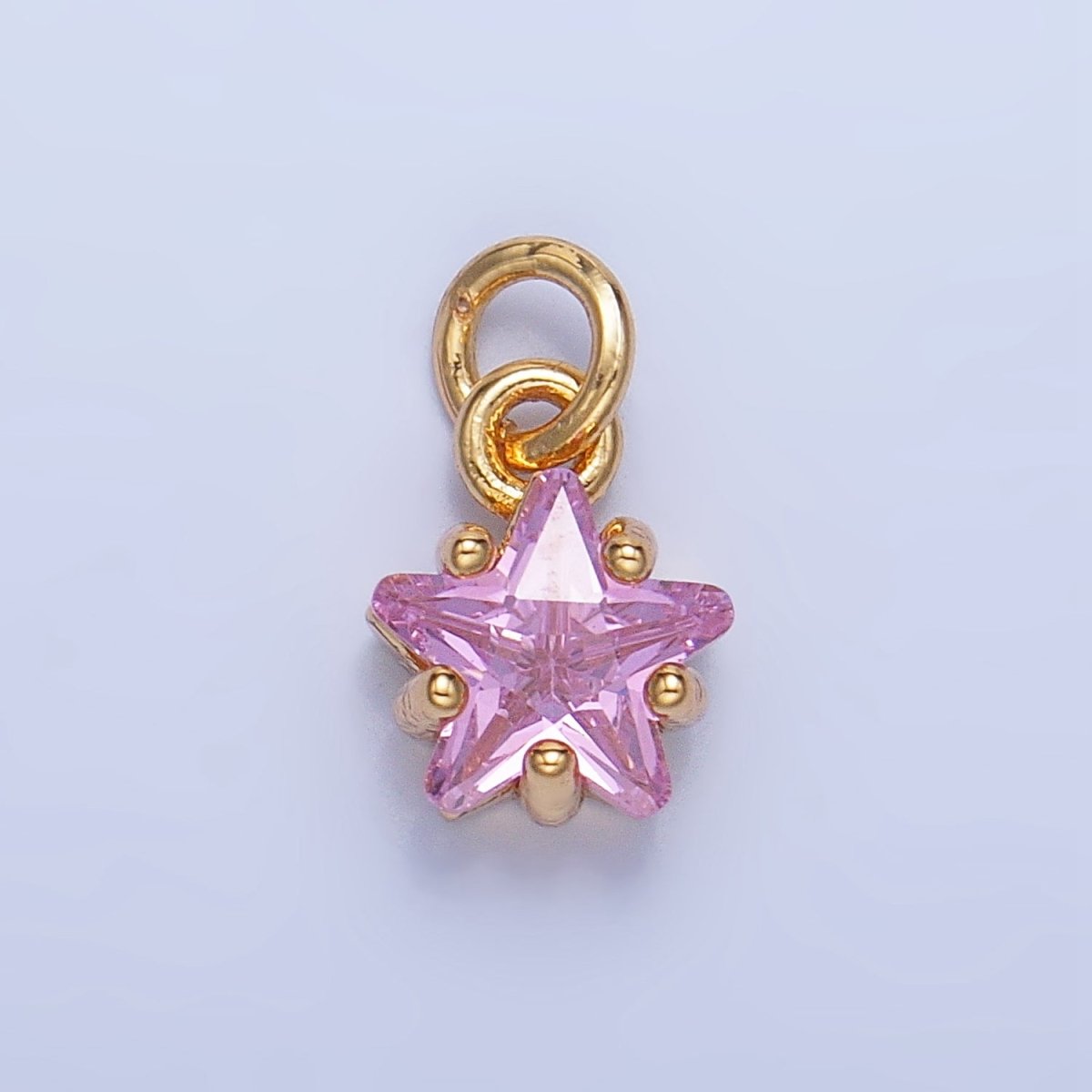 24K Gold Filled Mini Celestial Star CZ Charm in Gold & Silver | W028 - W039 - DLUXCA