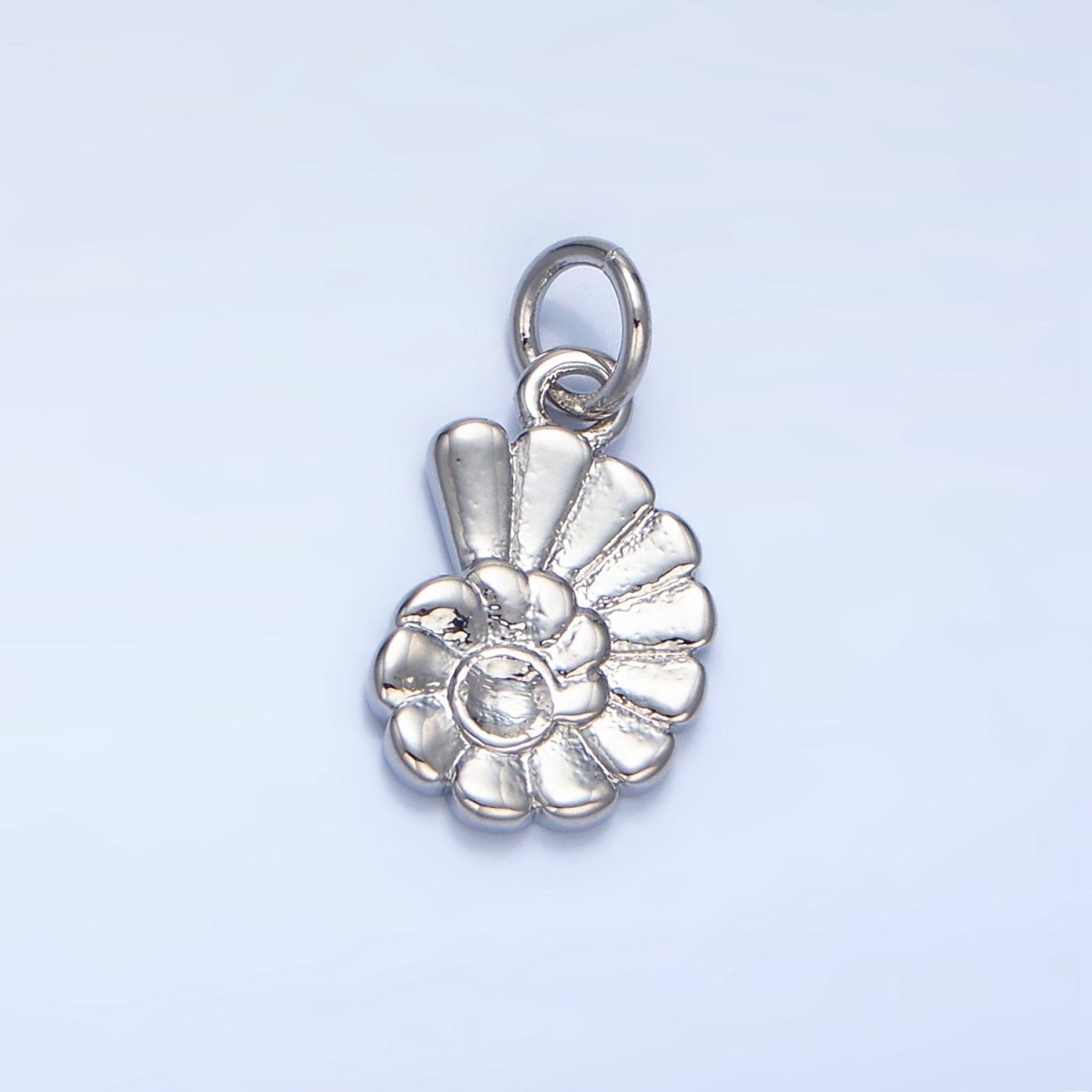 24K Gold Filled Mini Circular Sea Clam Shell Charm in Gold & Silver | X858 - DLUXCA