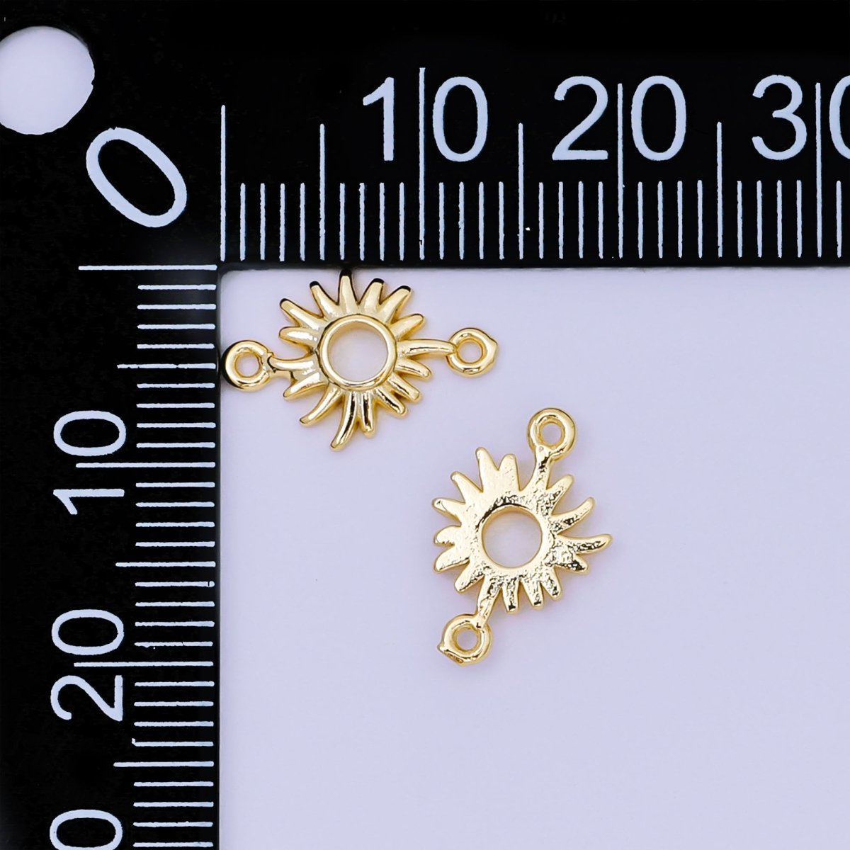 24K Gold Filled Mini Dainty Sun Charm Connector | Y - 052 - DLUXCA