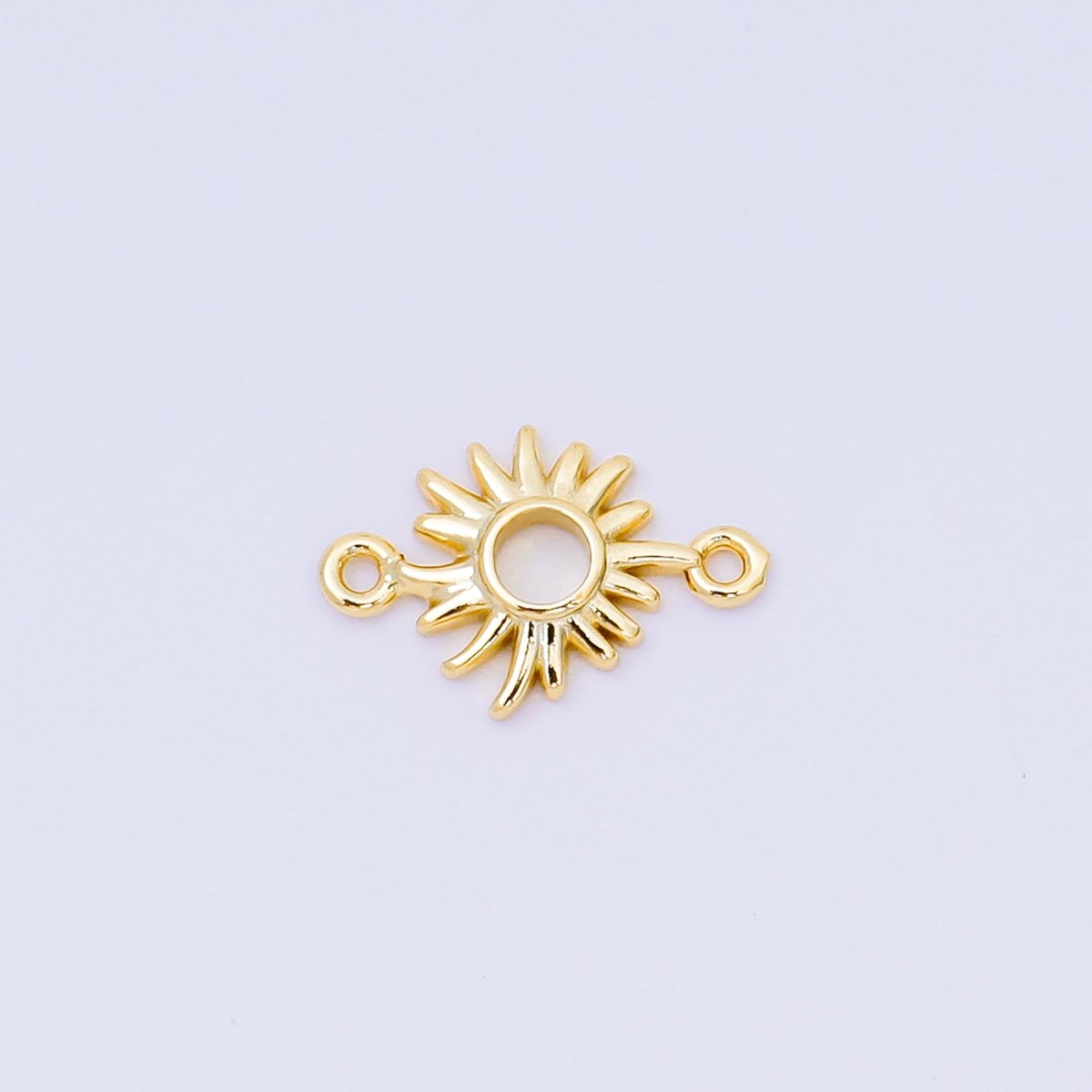 24K Gold Filled Mini Dainty Sun Charm Connector | Y - 052 - DLUXCA