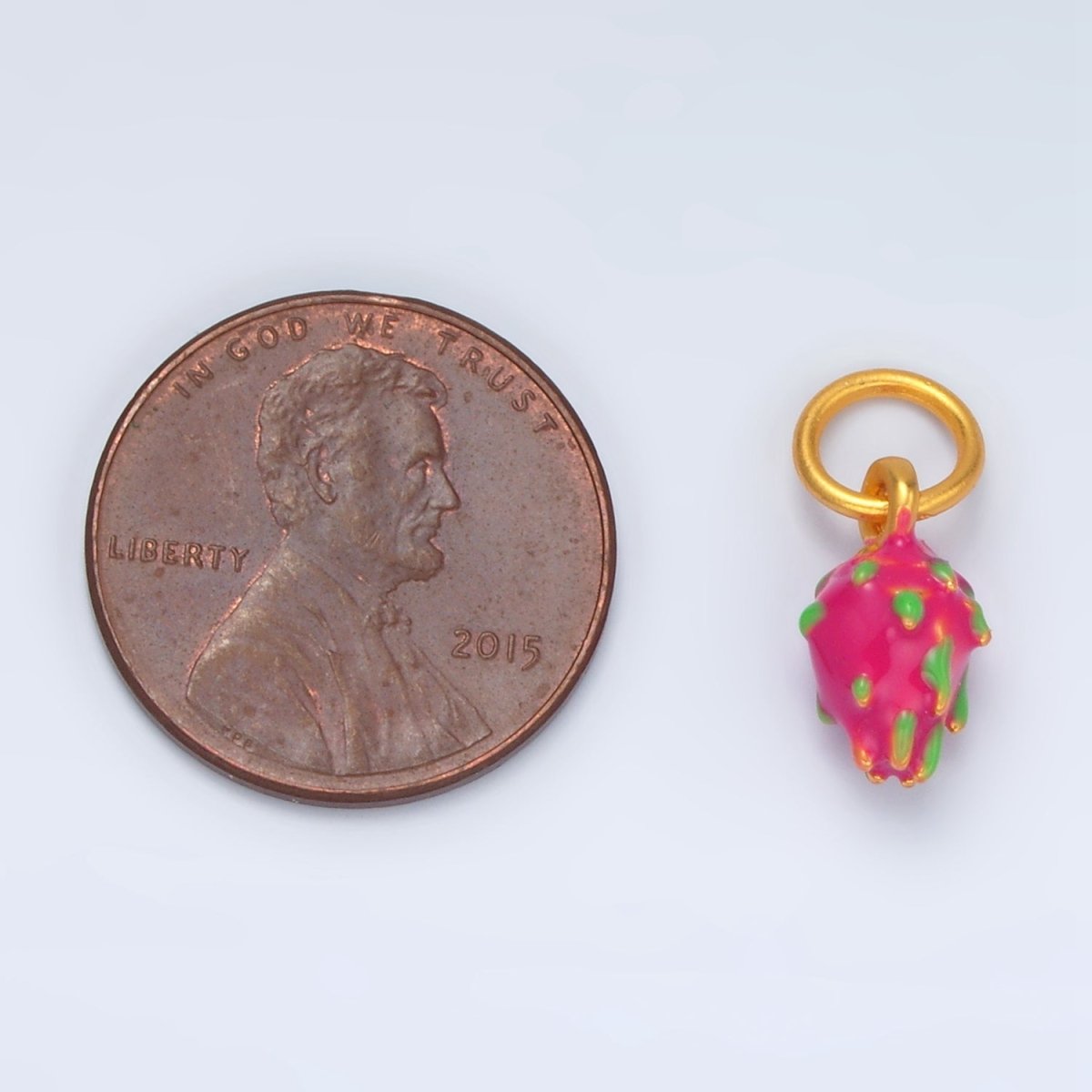 24K Gold Filled Mini Fuchsia Dragon Fruit Charm | AG - 920 - DLUXCA