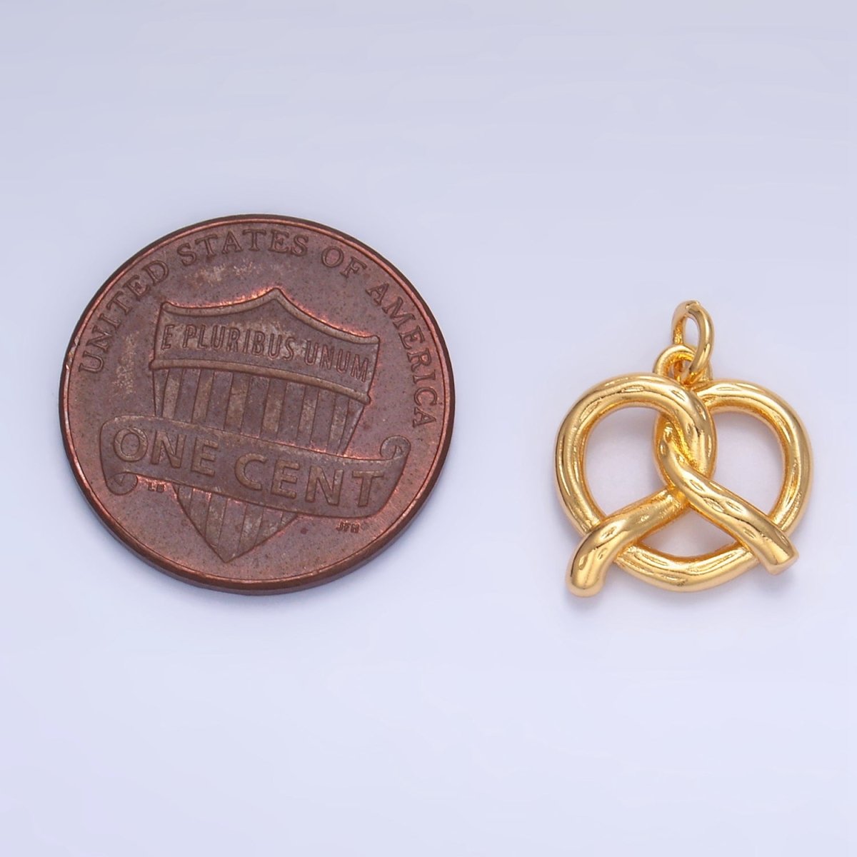 24K Gold Filled Mini Pretzel Pastry 3D Minimalist Charm in Gold & Silver | W105 - DLUXCA