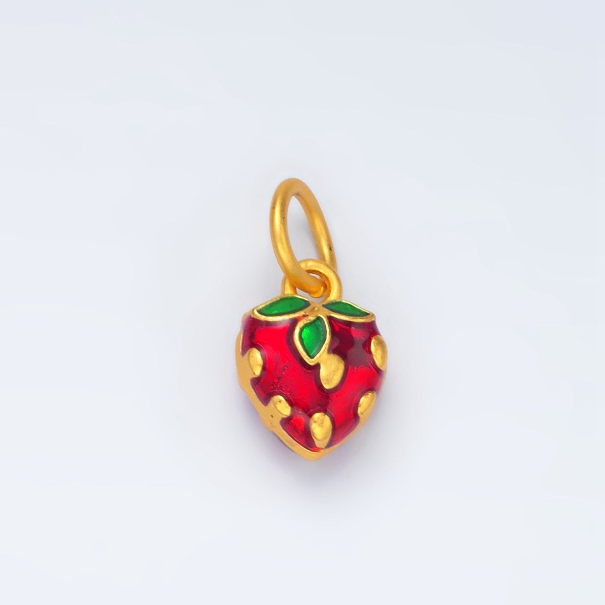 24K Gold Filled Mini Strawberry Fruit Charm | M223 - DLUXCA