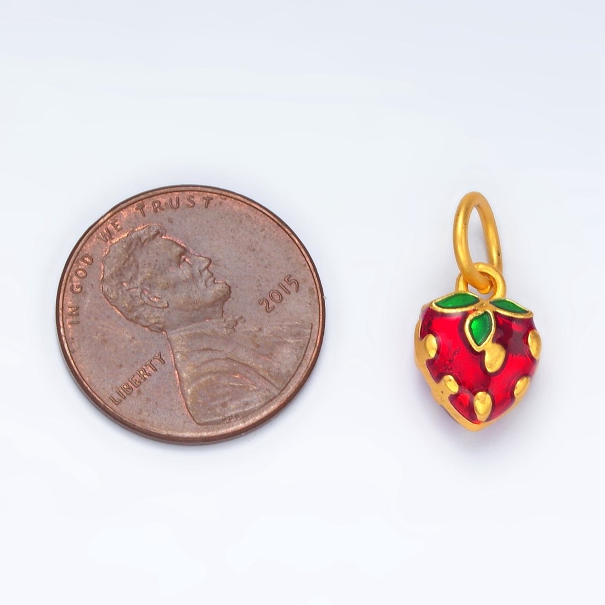 24K Gold Filled Mini Strawberry Fruit Charm | M223 - DLUXCA