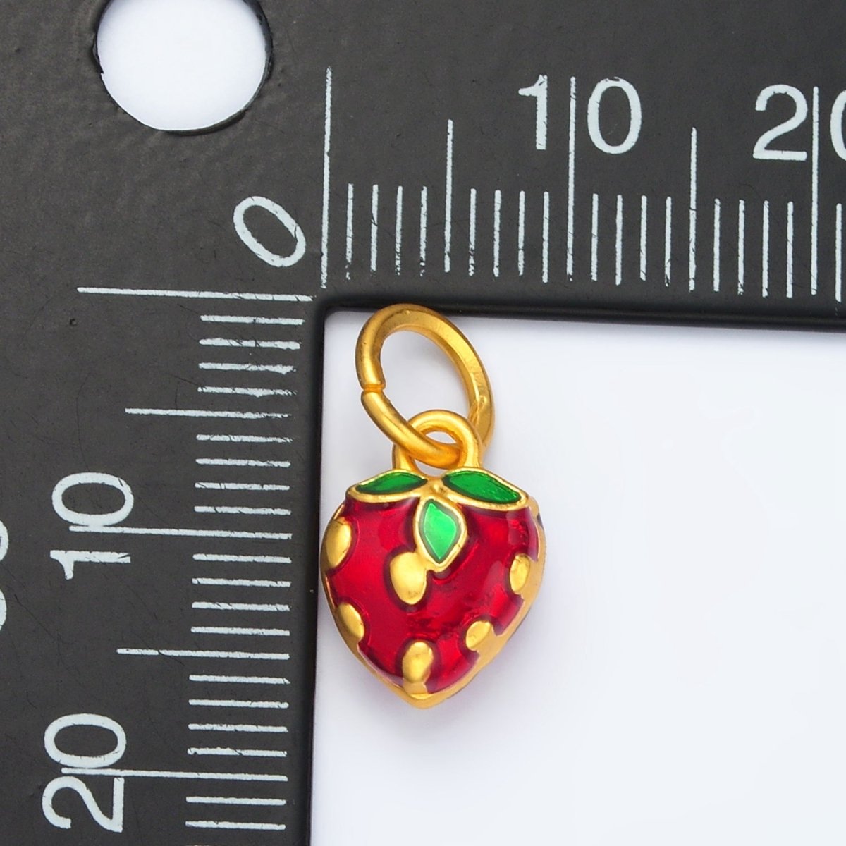 24K Gold Filled Mini Strawberry Fruit Charm | M223 - DLUXCA