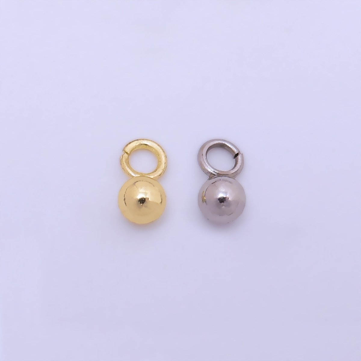 24K Gold Filled Minimalist Ball Bead Charm in Gold & Silver | P737 - DLUXCA