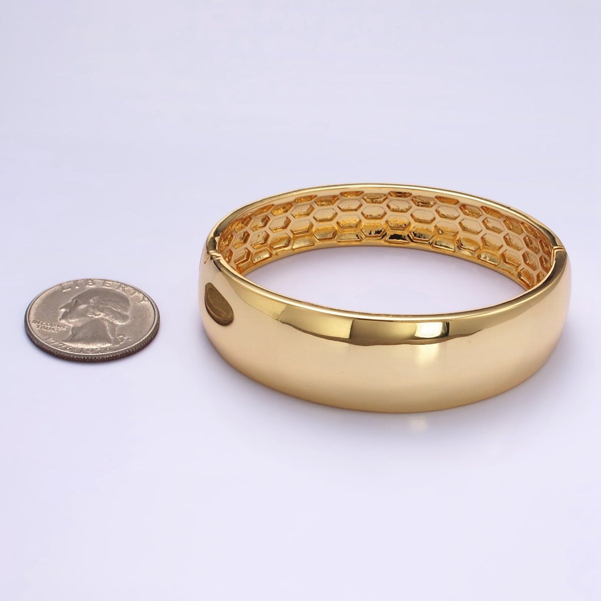 24K Gold Filled Minimalist Band Bangle Bracelet | WA - 2517 - DLUXCA