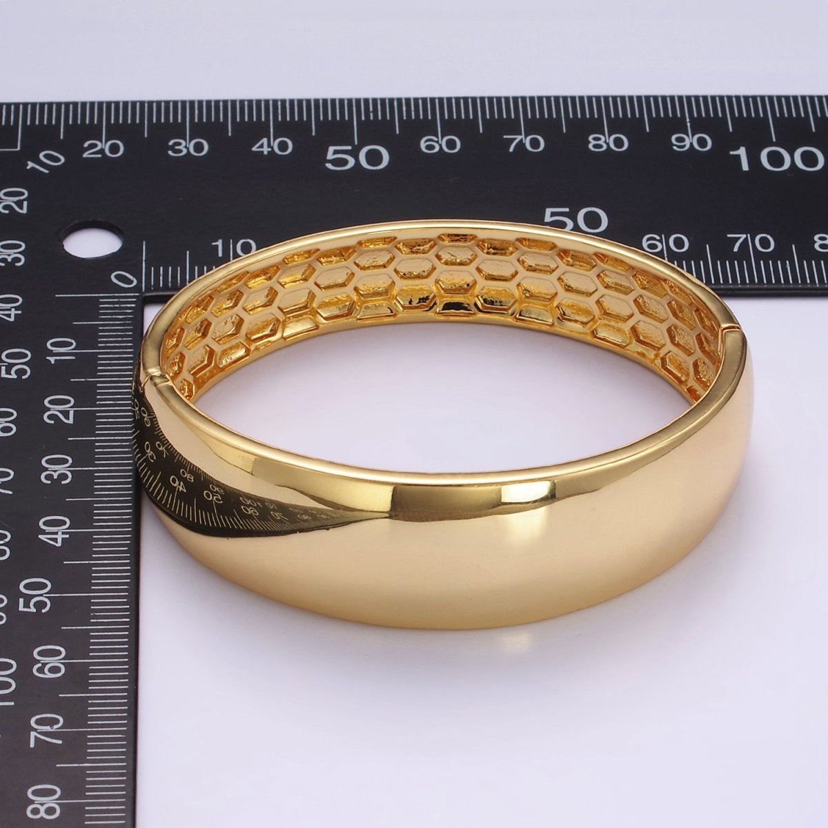 24K Gold Filled Minimalist Band Bangle Bracelet | WA - 2517 - DLUXCA