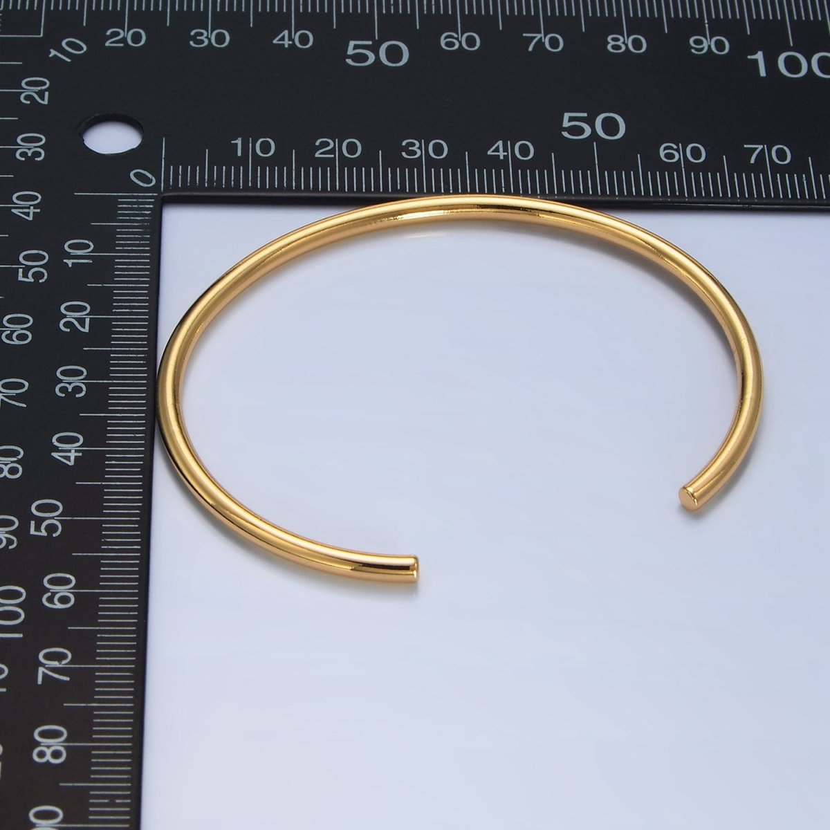 24K Gold Filled Minimalist Band Cuff Bangle Bracelet | WA - 2632 - DLUXCA