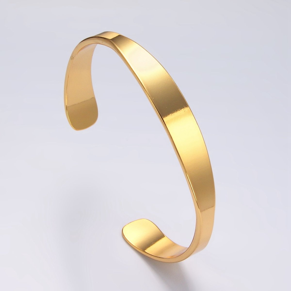 24K Gold Filled Minimalist Band Cuff Bracelet | WA - 2656 - DLUXCA