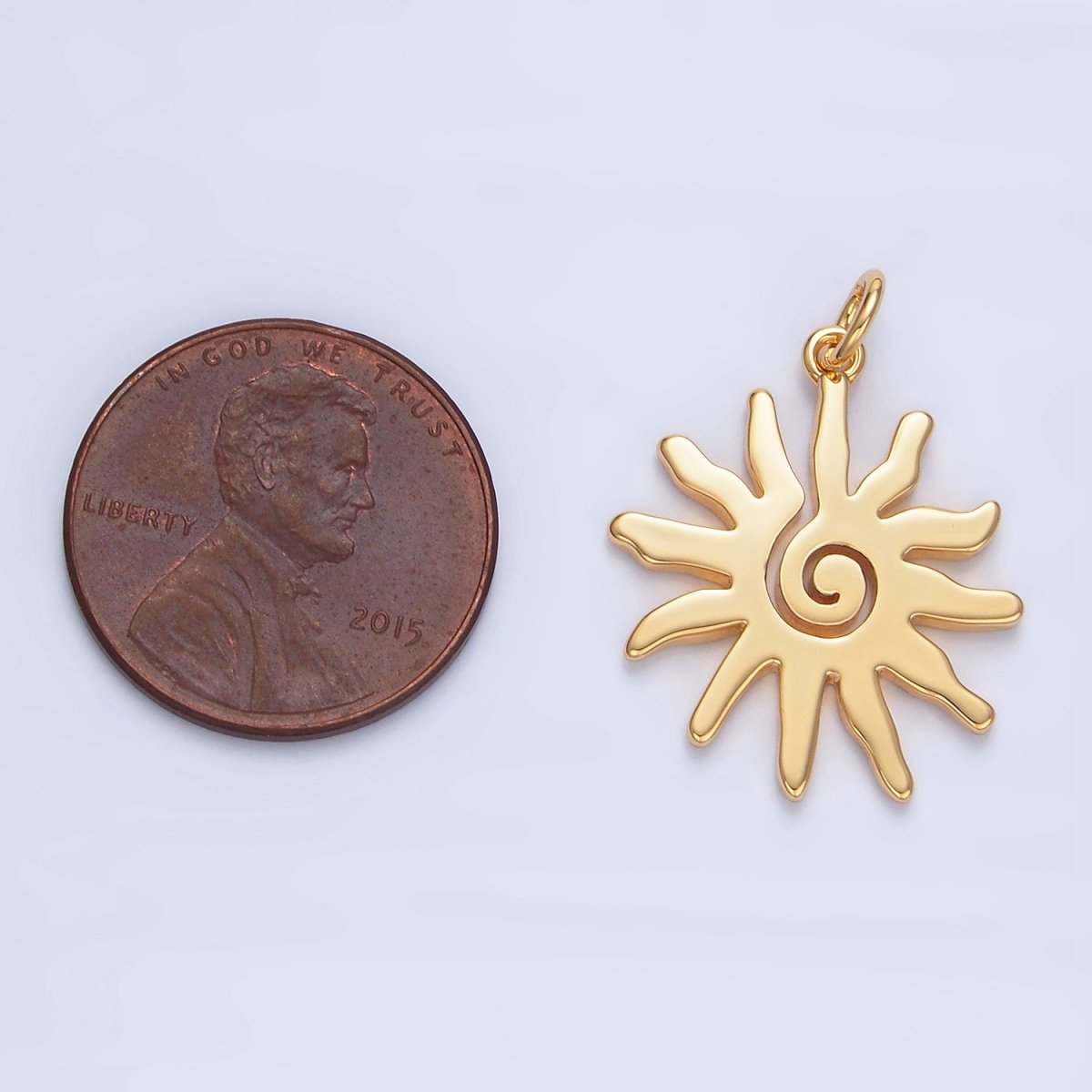 24K Gold Filled Minimalist Celestial Sun Ray Charm | X909 - DLUXCA