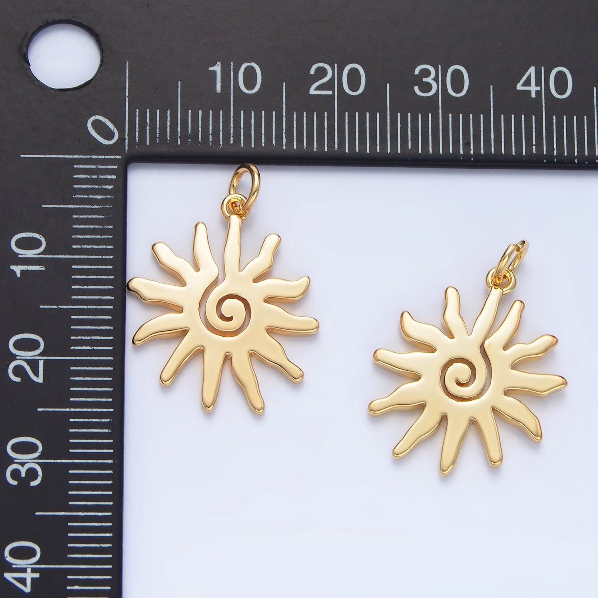 24K Gold Filled Minimalist Celestial Sun Ray Charm | X909 - DLUXCA