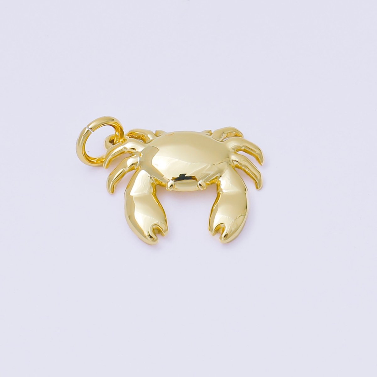 24K Gold Filled Minimalist Crab Crustacean Sea Animal 3D Multidimensional Charm | AF1287 - DLUXCA