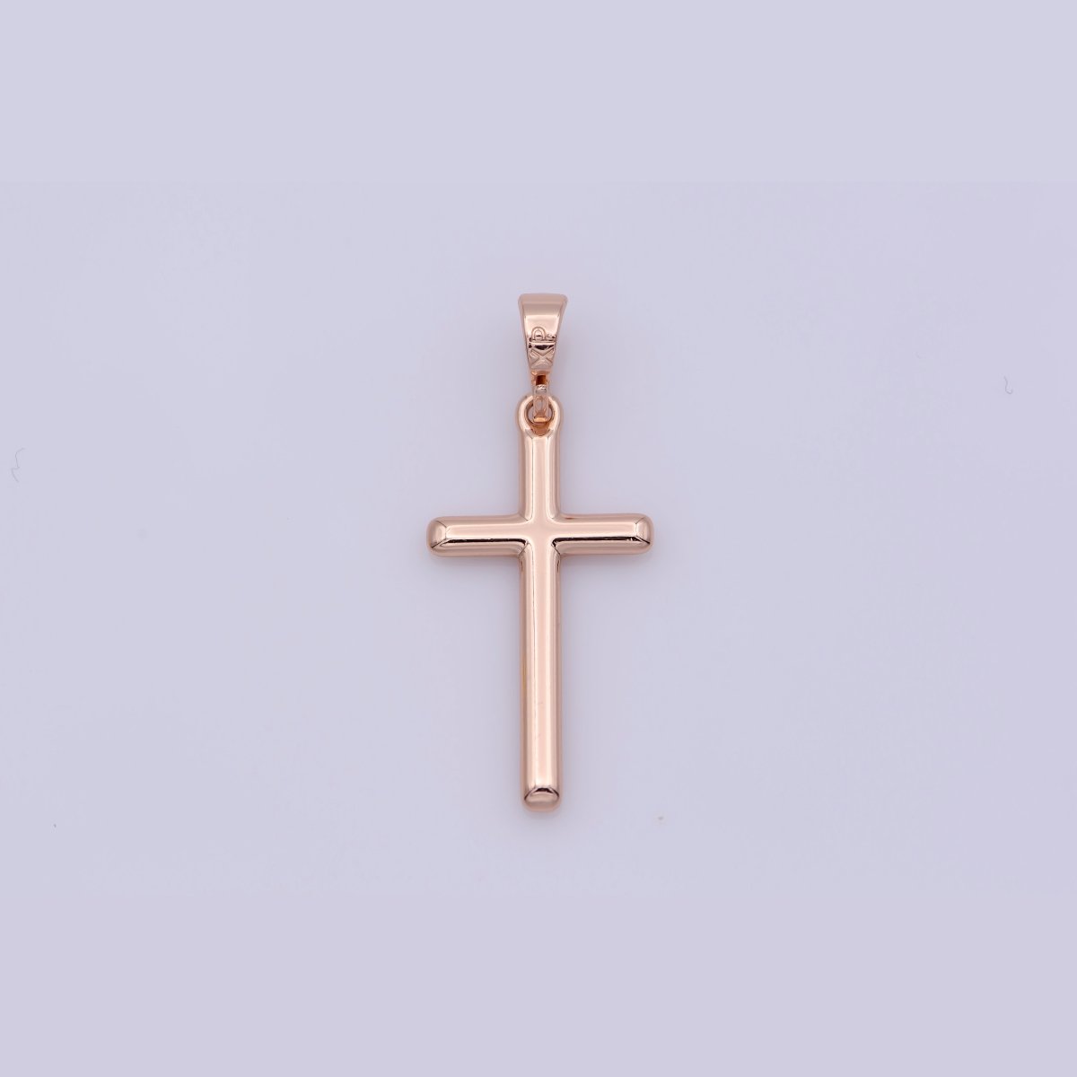 24K Gold Filled Minimalist Cross Pendant in Gold, Rose Gold & Silver | I663 - DLUXCA