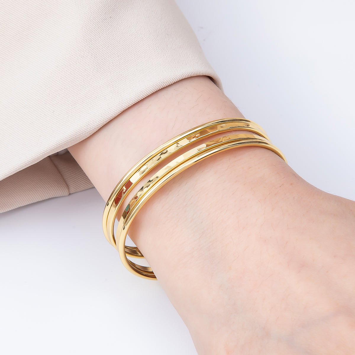 24K Gold Filled Minimalist Cuff Band Bangle Bracelet | WA - 3895 - DLUXCA