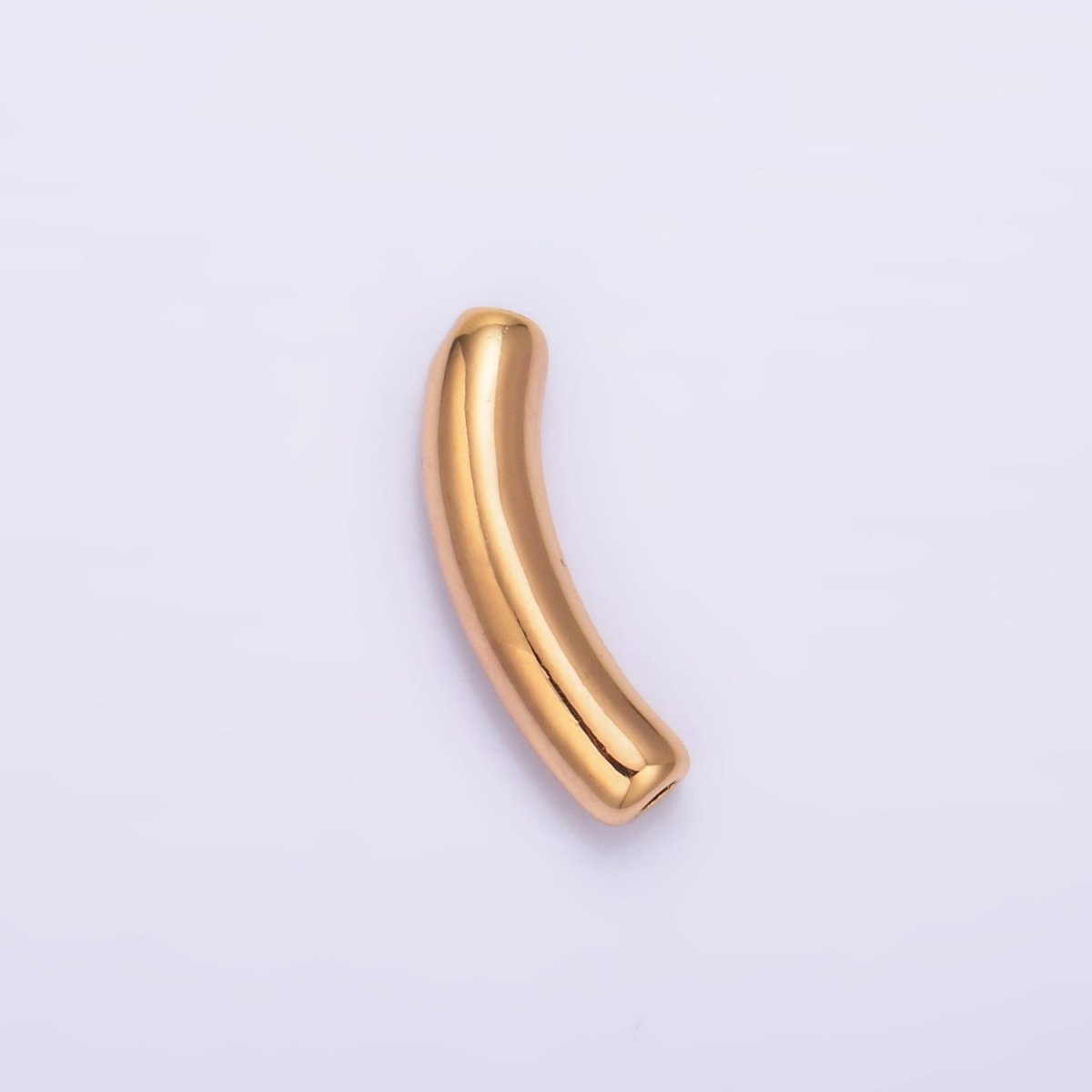 24K Gold Filled Minimalist Curved Tube Bead | B167 - DLUXCA