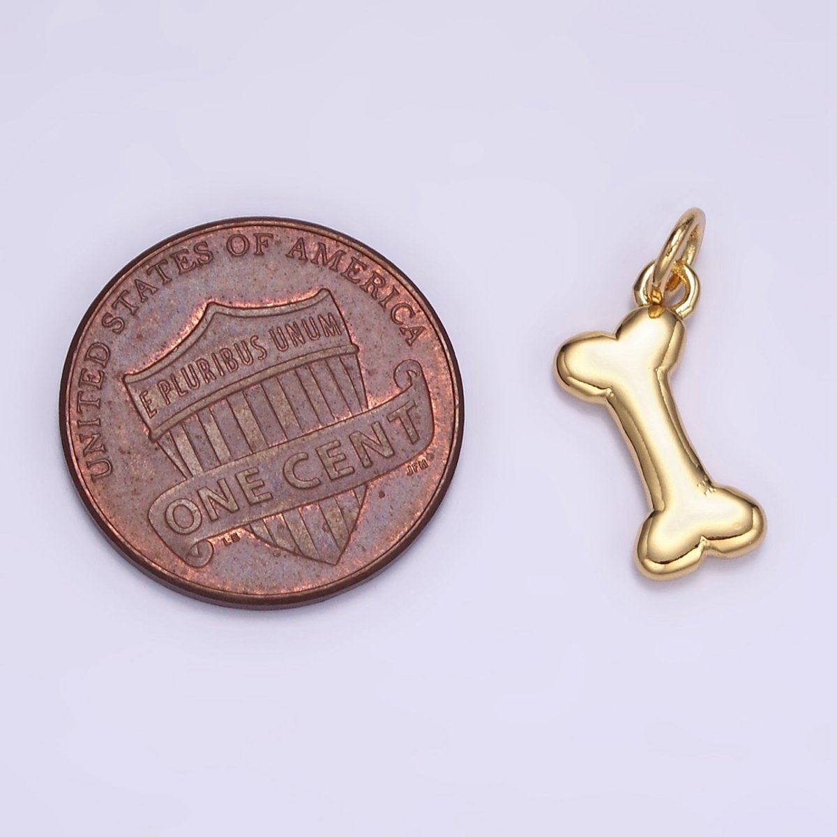 24K Gold Filled Minimalist Dog Bone Mini Charm | M126 - DLUXCA