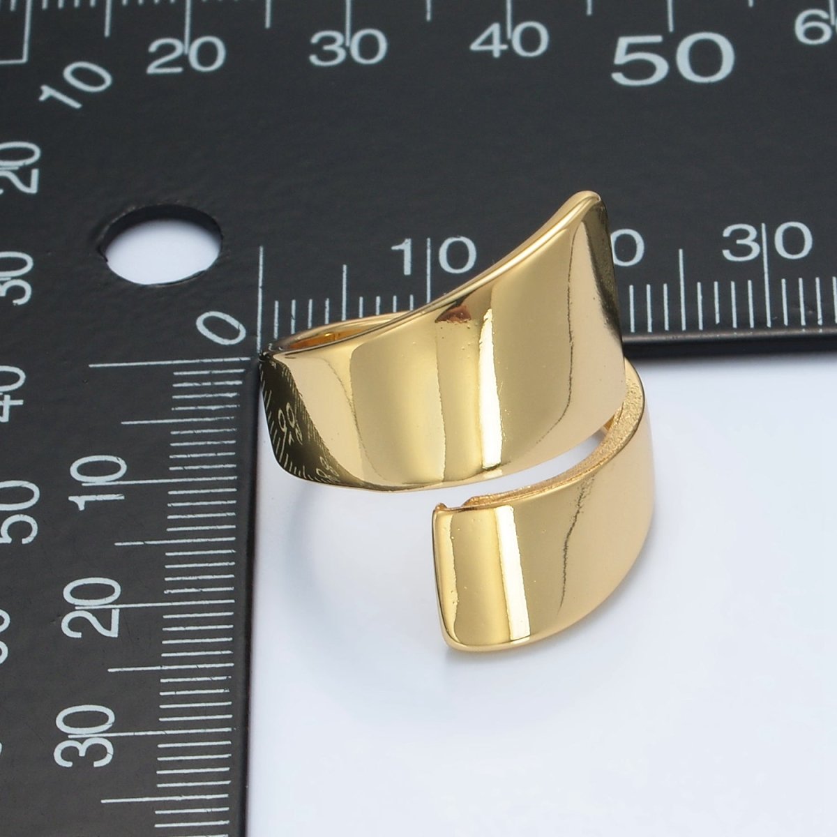 24K Gold Filled Minimalist Double Band Signet Wrap Ring | O1404 - DLUXCA