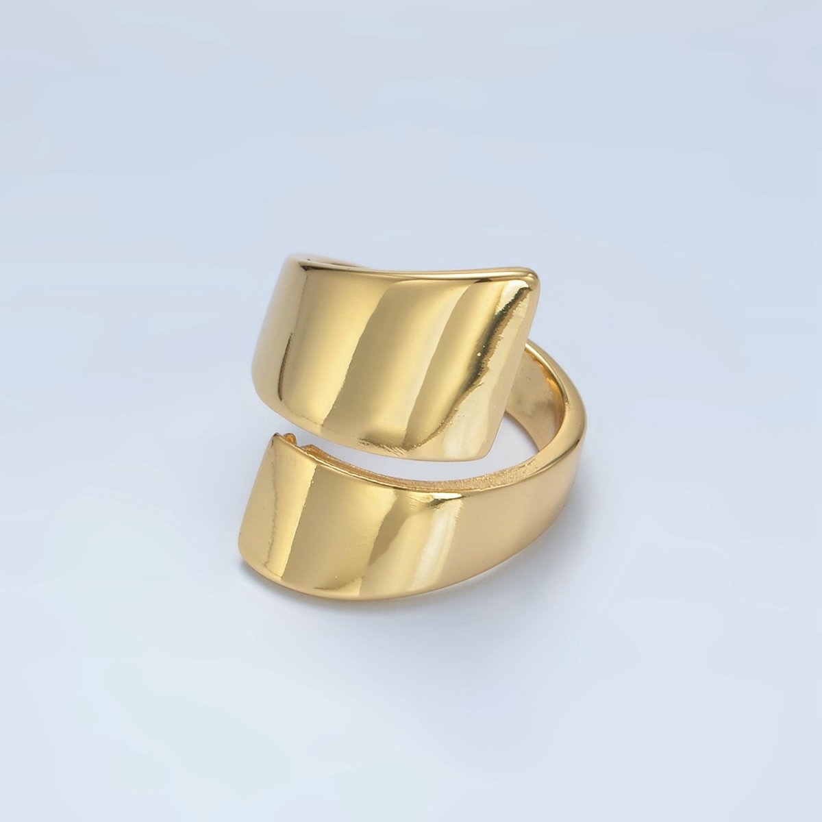 24K Gold Filled Minimalist Double Band Signet Wrap Ring | O1404 - DLUXCA