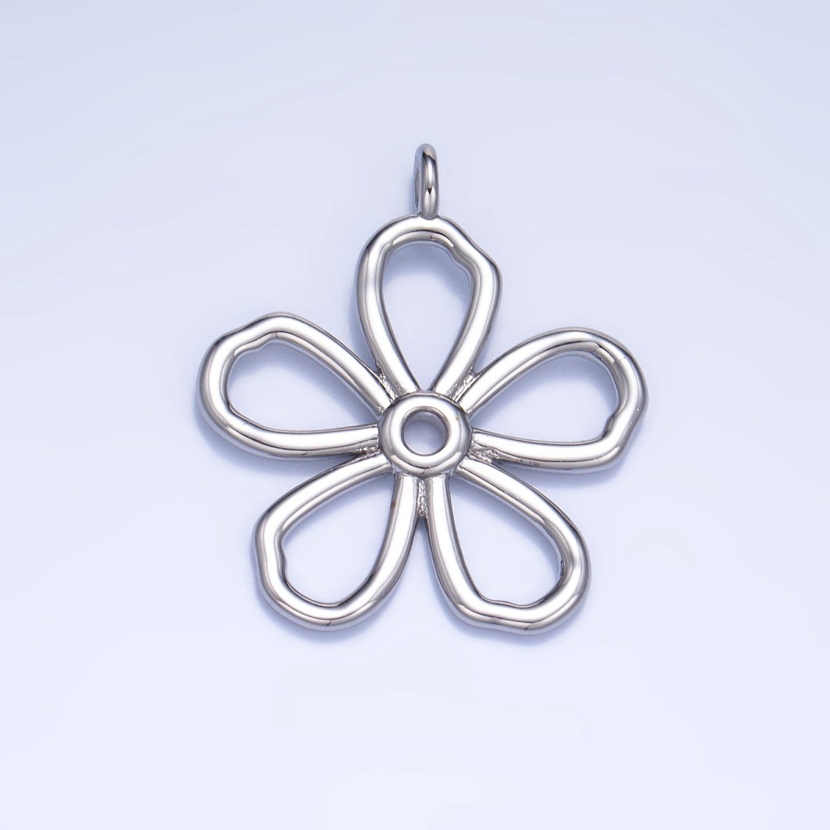 24K Gold Filled Minimalist Flower Pendant in Gold & Silver | AG947 - DLUXCA