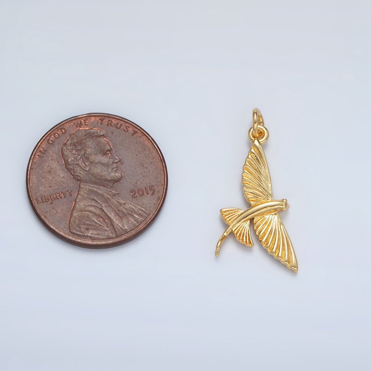 24K Gold Filled Minimalist Flying Fish Pet Charm | AC130 - DLUXCA
