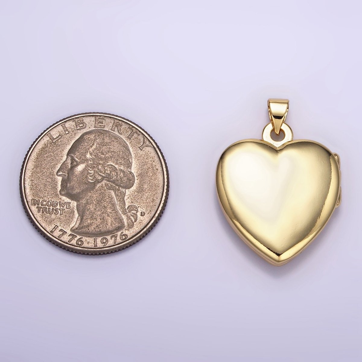 24K Gold Filled Minimalist Heart Locket Pendant | H429 - DLUXCA