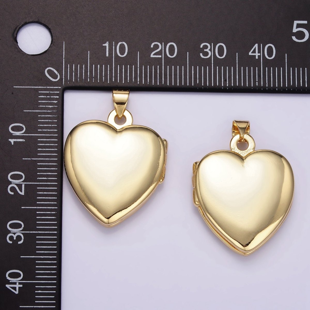 24K Gold Filled Minimalist Heart Locket Pendant | H429 - DLUXCA