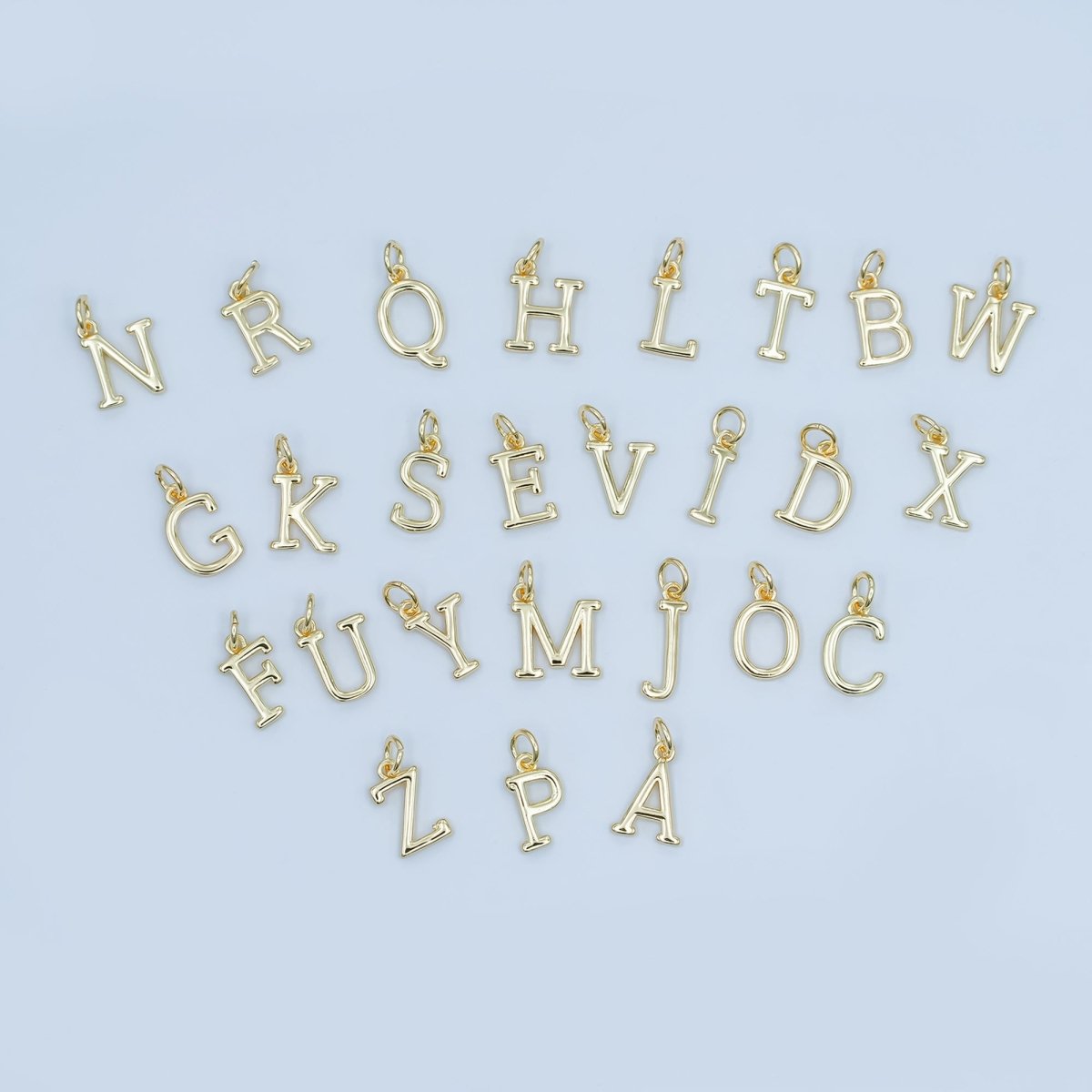 24K Gold Filled Minimalist Initial Letter Charm | A043 - A055 - DLUXCA
