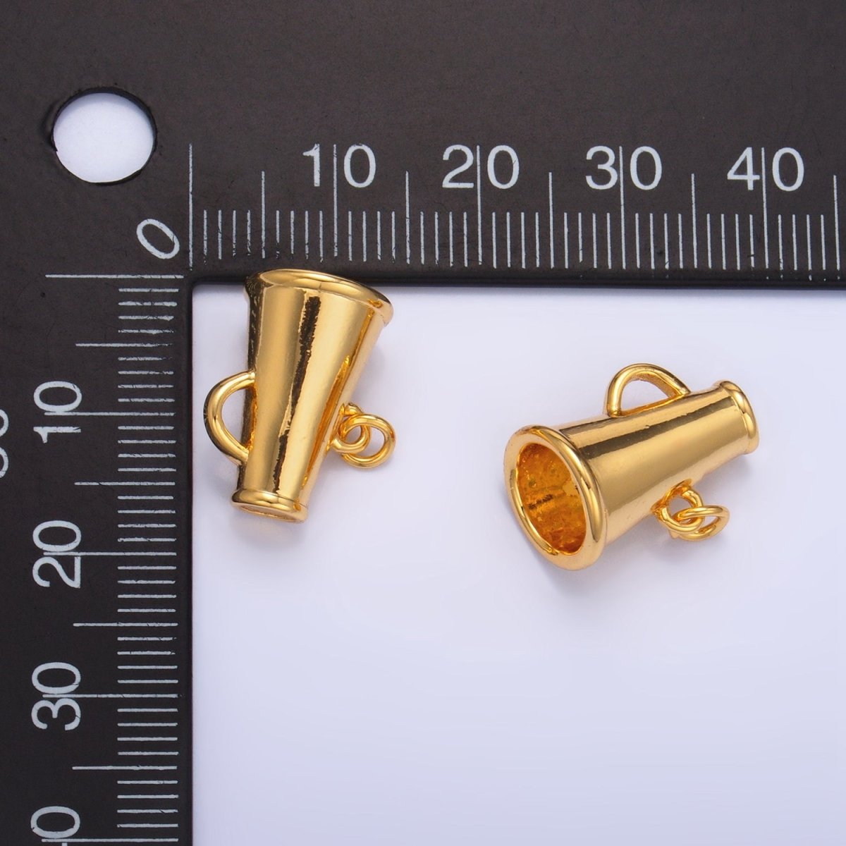 24K Gold Filled Minimalist Megaphone 3D Multidimensional Charm | E654 - DLUXCA