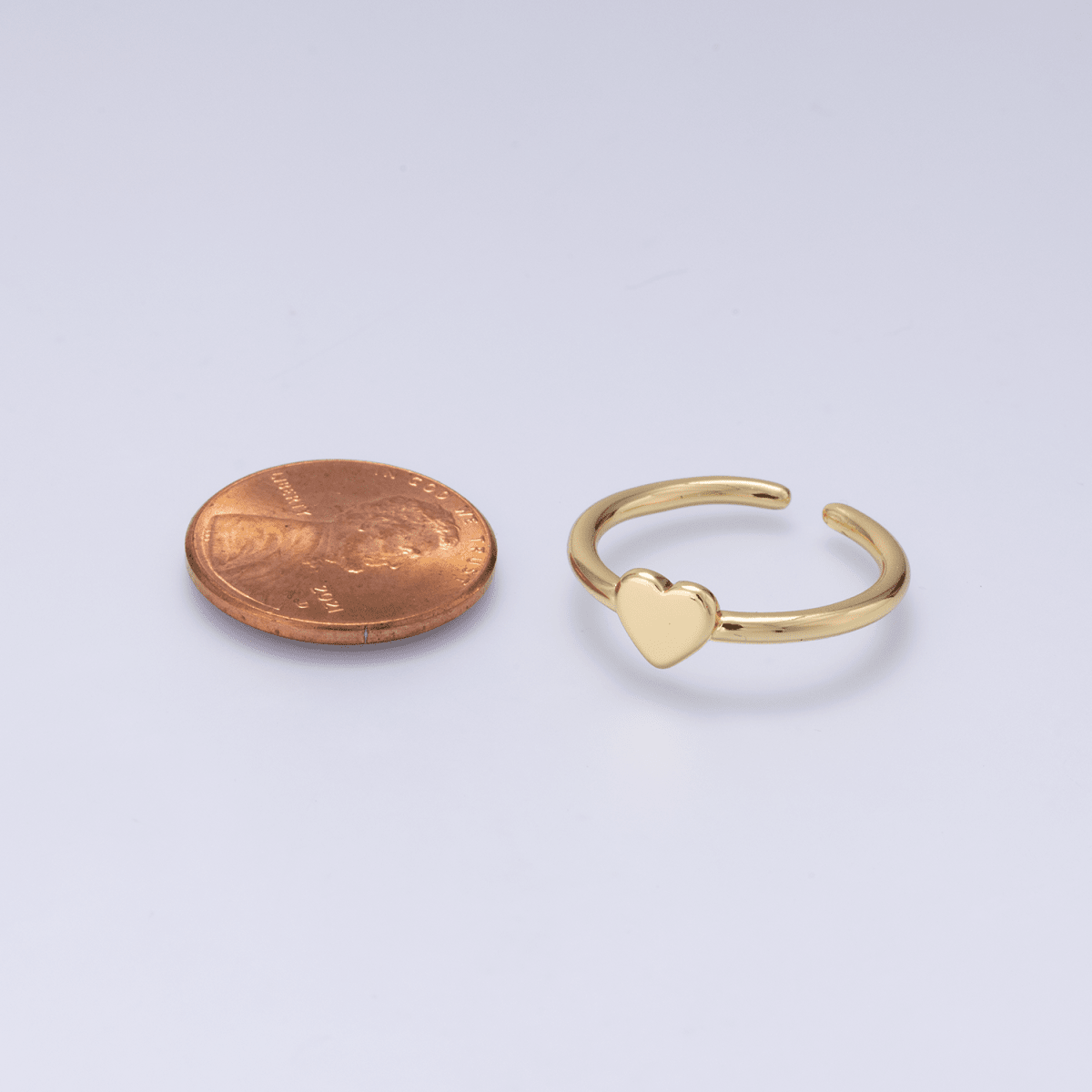 24K Gold Filled Minimalist Mini Heart Ring | Ring-00288 - DLUXCA