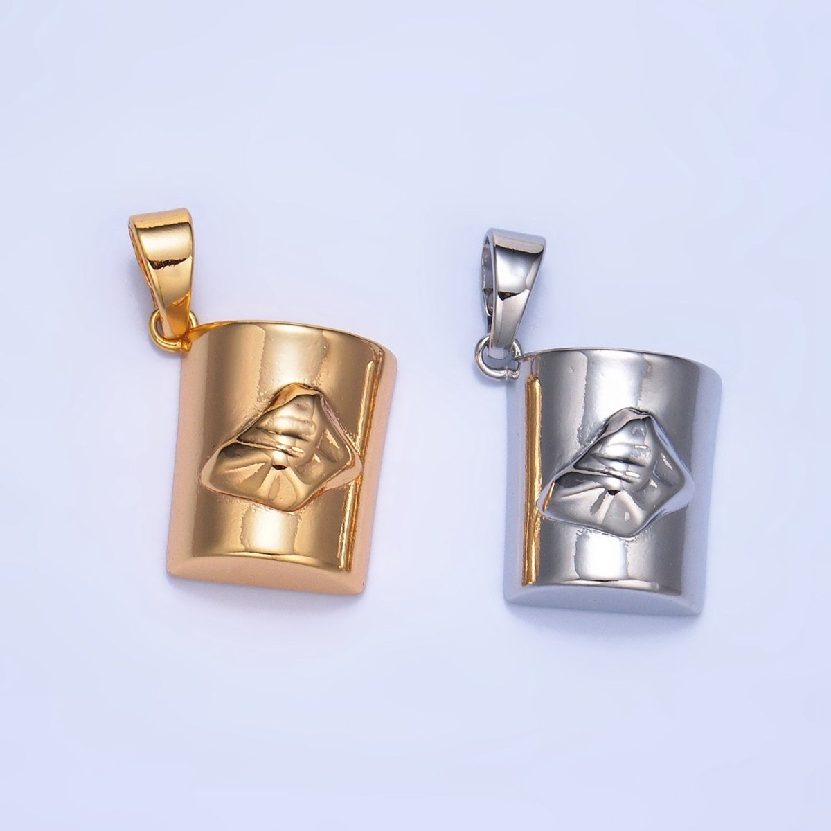 24K Gold Filled Minimalist Mug Cup Drink Pendant in Gold & Silver | AA994 - DLUXCA