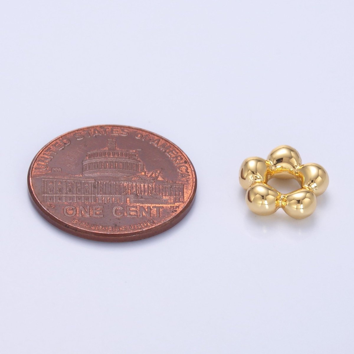 24K Gold Filled Minimalist Round Rhondelle Bead in Gold & Silver | B642 - DLUXCA