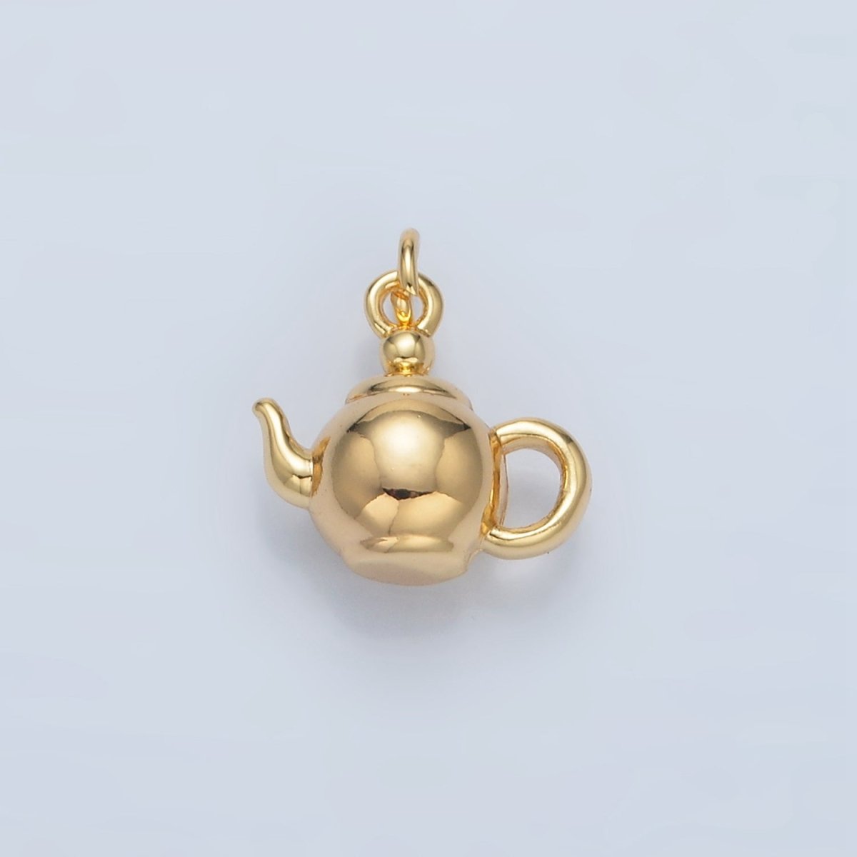 24K Gold Filled Minimalist Tea Pot Drink Mini Charm | AG591 - DLUXCA