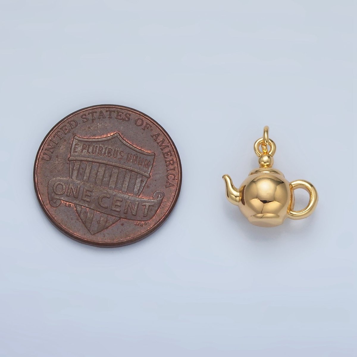 24K Gold Filled Minimalist Tea Pot Drink Mini Charm | AG591 - DLUXCA