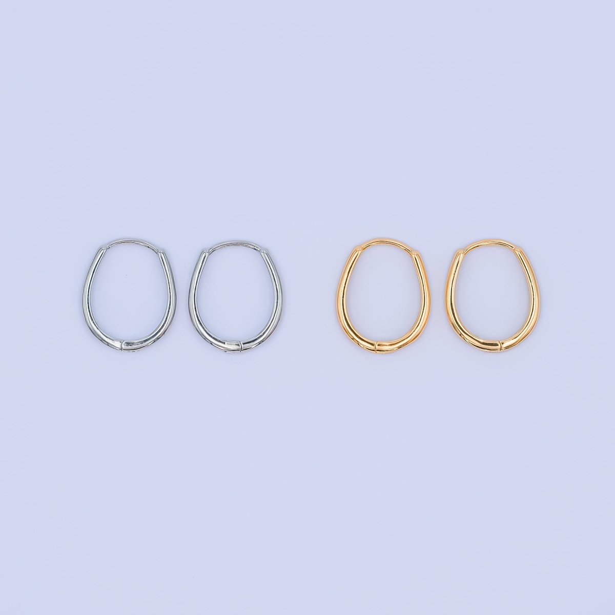24K Gold Filled Minimalist Thin U Shaped Huggie Hoops Earrings P - 305 - DLUXCA