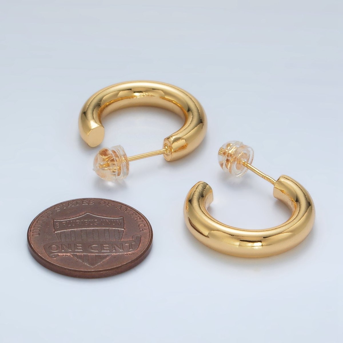 24K Gold Filled Minimalist Tube Hoop Earrings | AD - 643 - DLUXCA