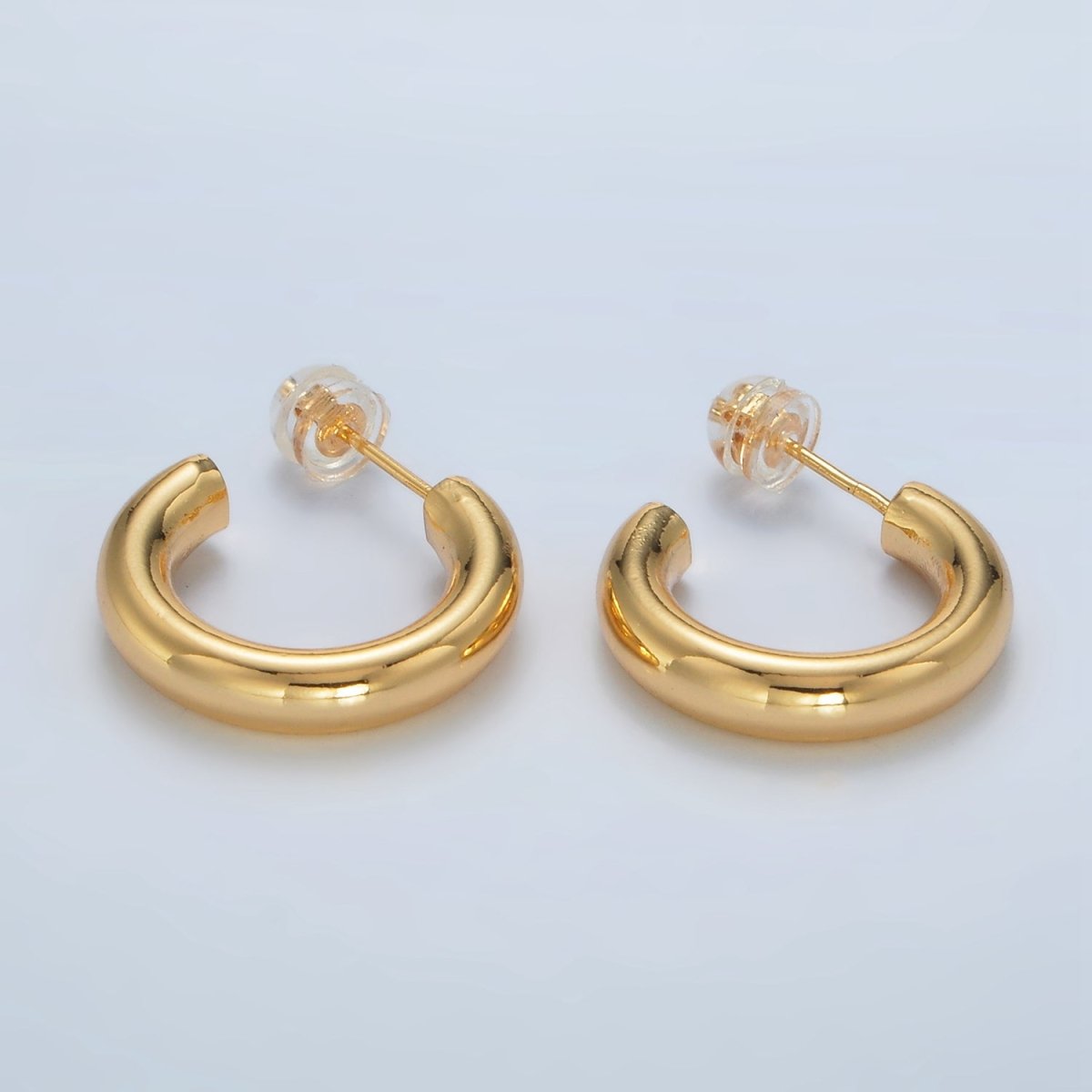 24K Gold Filled Minimalist Tube Hoop Earrings | AD - 643 - DLUXCA