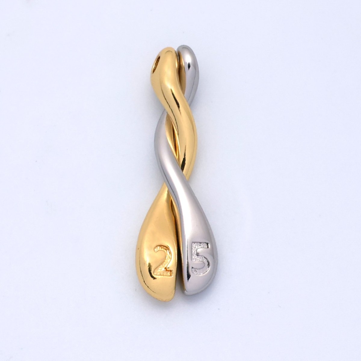 24K Gold Filled Molten Drip Twirl Mixed Metal Charm Set | C875 - DLUXCA
