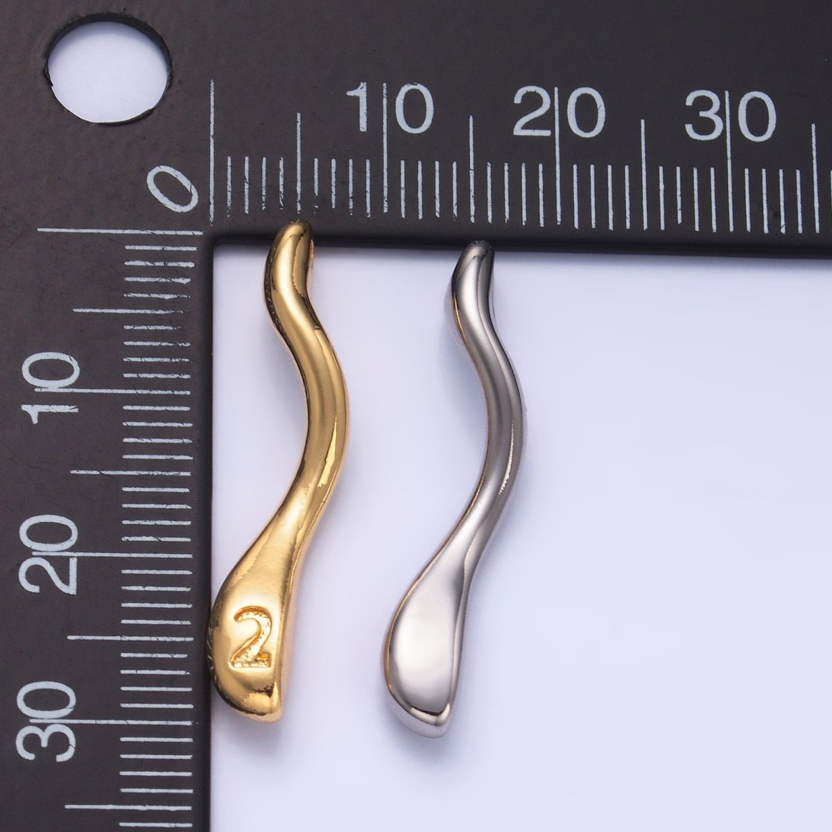 24K Gold Filled Molten Drip Twirl Mixed Metal Charm Set | C875 - DLUXCA