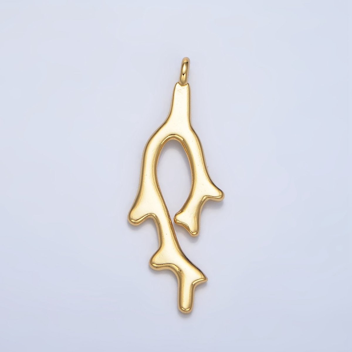 24K Gold Filled Molten Flame Geometric Minimalist Pendant | X897 - DLUXCA