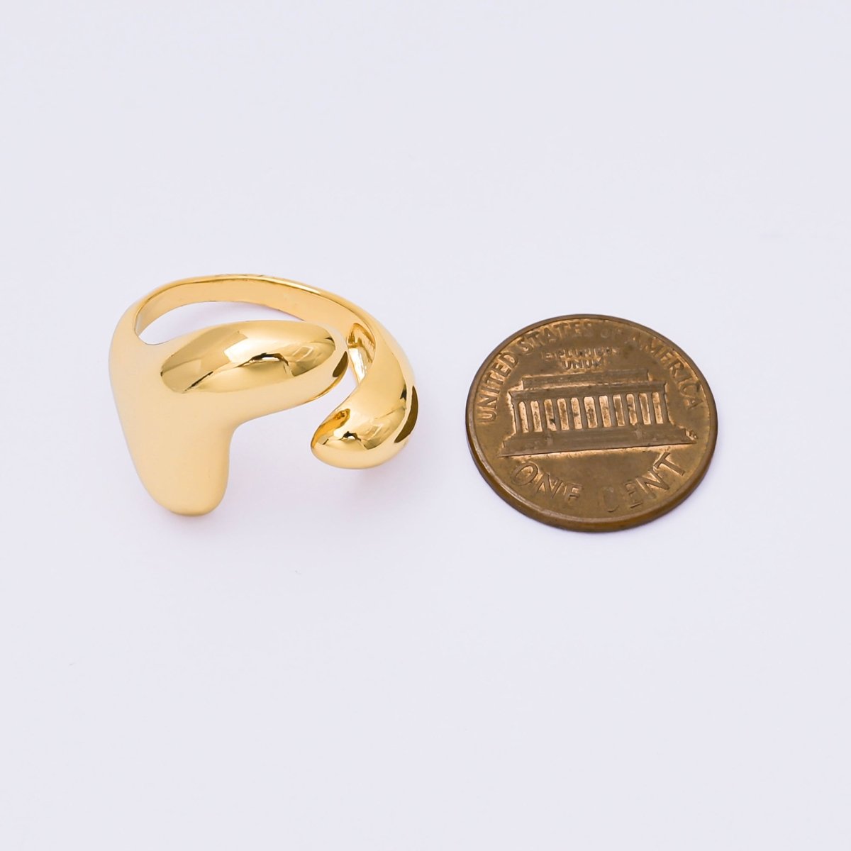 24K Gold Filled Molten Gold Modern Wrap Ring | O218 - DLUXCA