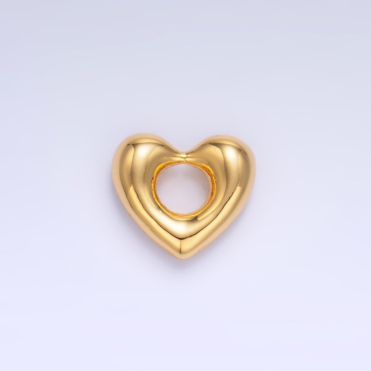 24K Gold Filled Molten Heart Bead in Gold & Silver | B207 - DLUXCA