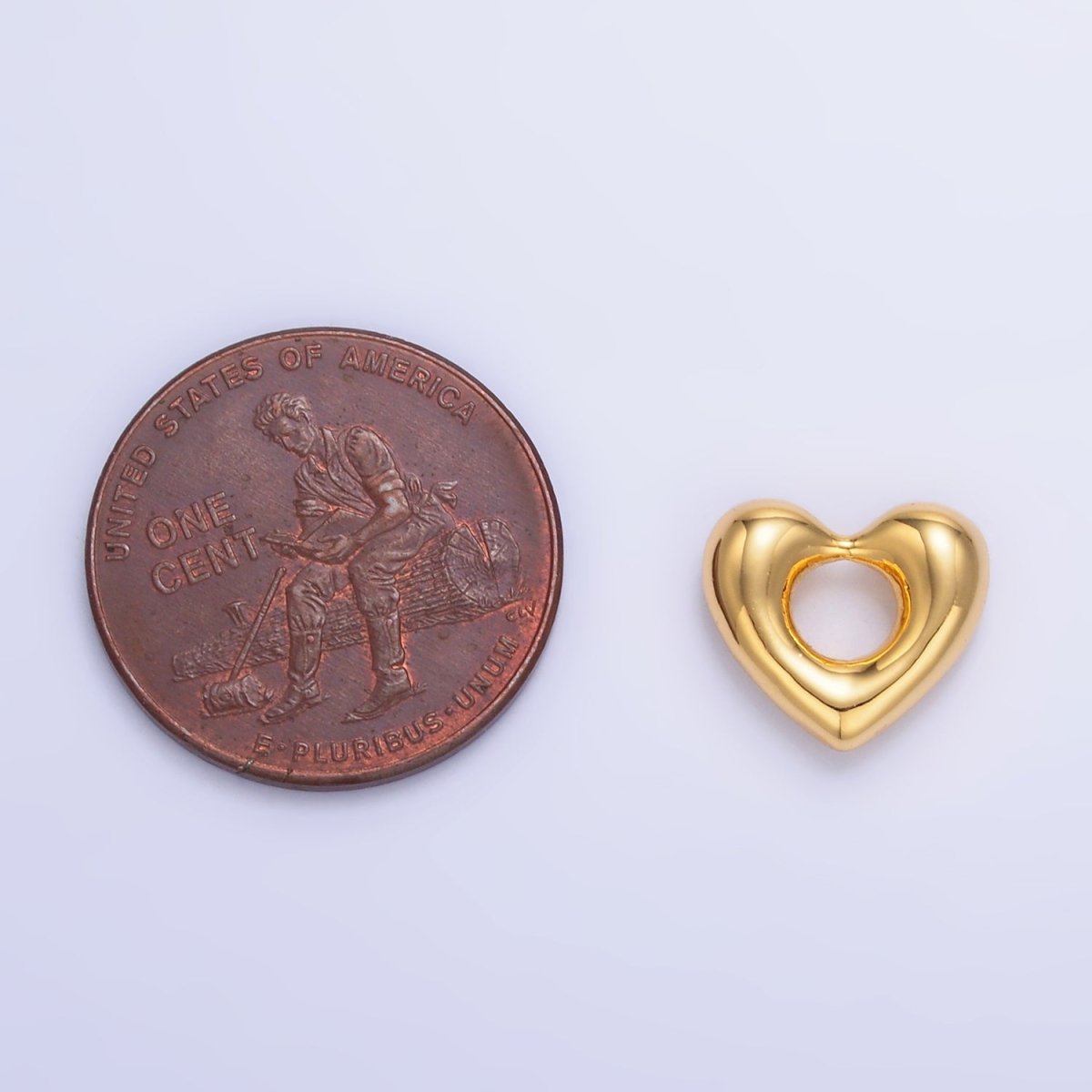 24K Gold Filled Molten Heart Bead in Gold & Silver | B207 - DLUXCA