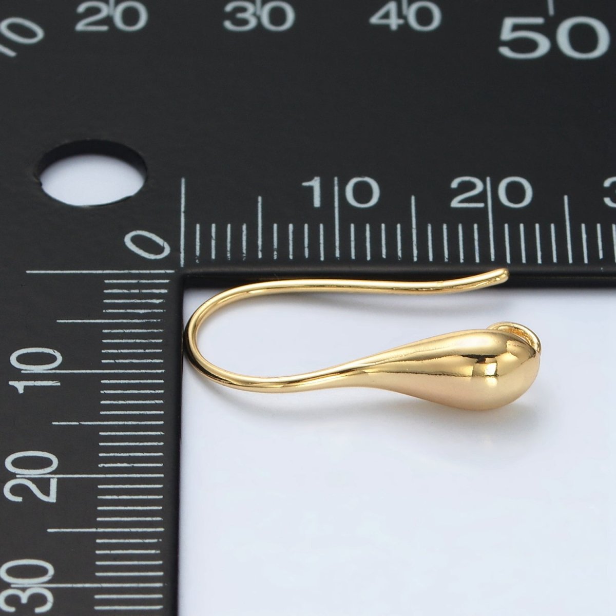 24K Gold Filled Molten Minimalist Teardrop French Hook Open Loop Drop Earrings Findings | Z1004 - DLUXCA