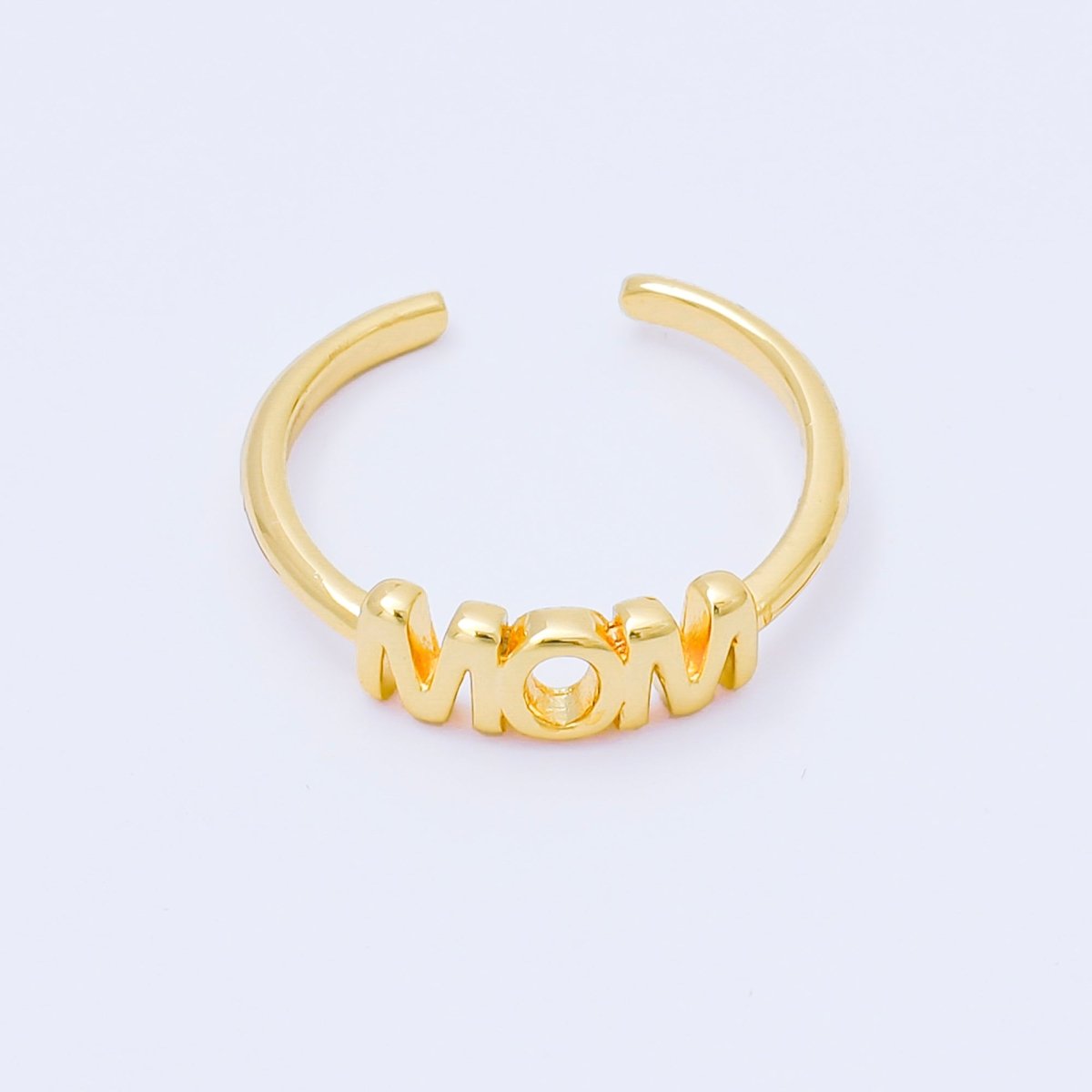 24K Gold Filled "MOM" Script Minimalist Ring | O316 - DLUXCA
